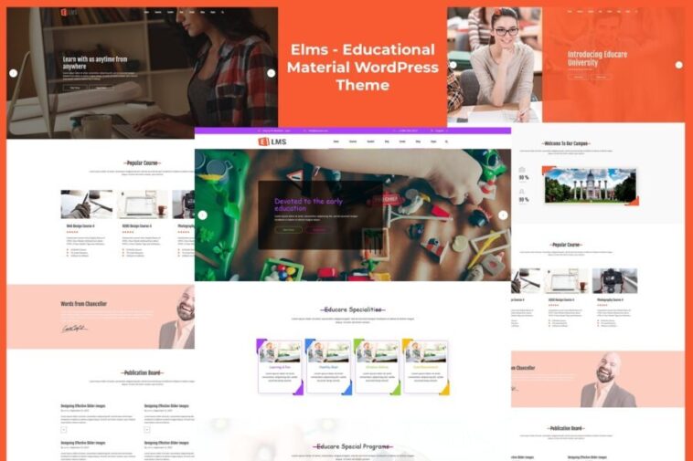 Elms Nulled Educational Material WordPress Theme Free Download