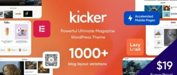 Kicker Nulled Multipurpose Blog Magazine WordPress Theme + Gutenberg Free Download