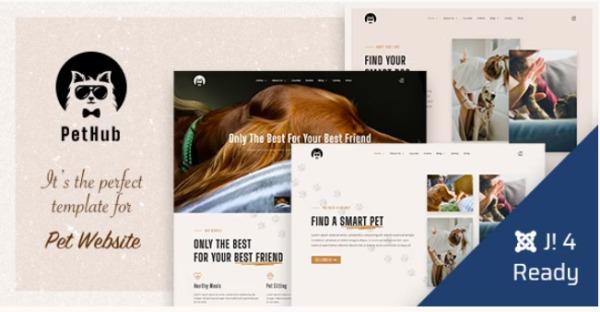 PetHub Nulled Dog, Cat Care & Veterinary Joomla Template Free Download
