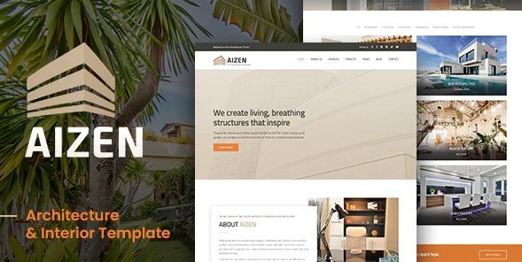 AIZEN Nulled Architecture & Interior Template Free Download