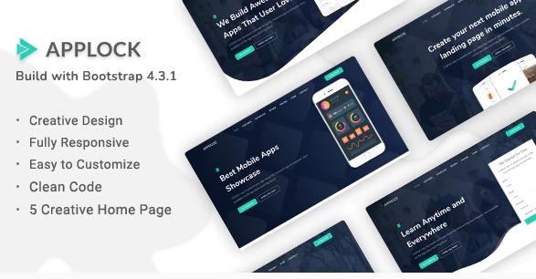 Applock Nulled Responsive App Landing Page Template Free Download