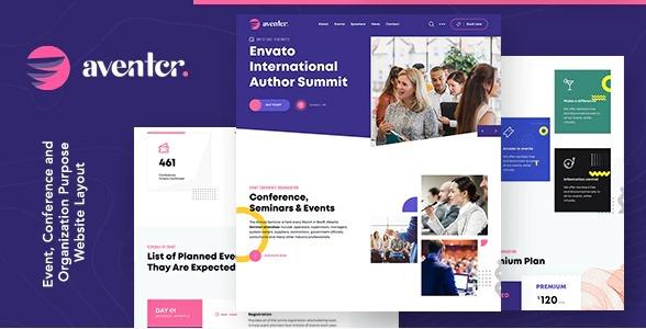 Aventer Nulled Conferences & Events HTML Template Free Download