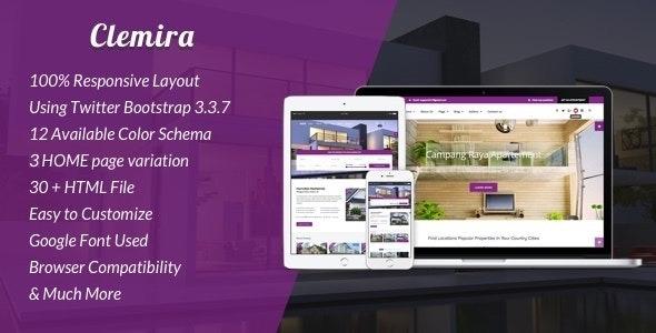 Clemira Nulled Responsive Real Estate HTML Template Free Download