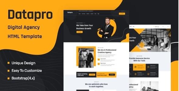 Datapro Nulled One Page Agency HTML Template Free Download