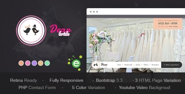 Dear Bride Nulled One Page Wedding Salon HTML Template Free Download
