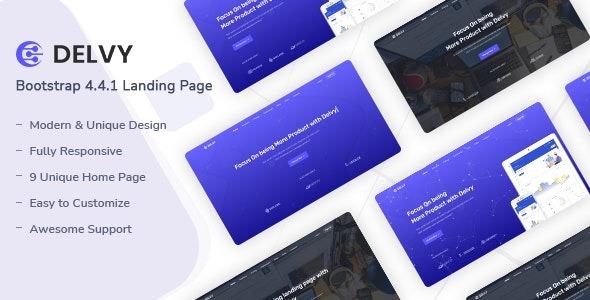 Delvy Nulled Responsive Landing Page Template Free Download