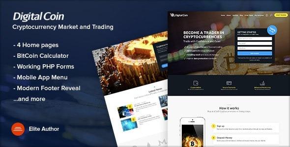 Digital Coin Nulled Cryptocurrency Marketing and Trading Site Template Free Download