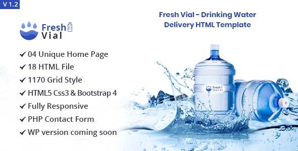 Fresh Vial Nulled Drinking Mineral Water Delivery Bootstrap4 HTML5 Template Free Download
