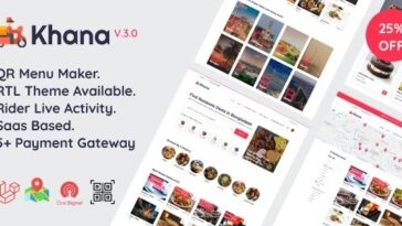 Khana Nulled Multi Resturant Food Ordering, Restaurant Management With Saas And QR Menu Maker Free Download