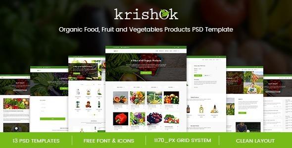 Krishok Nulled Organic Food, Fruit and Vegetables Products HTML5 Template Free Download