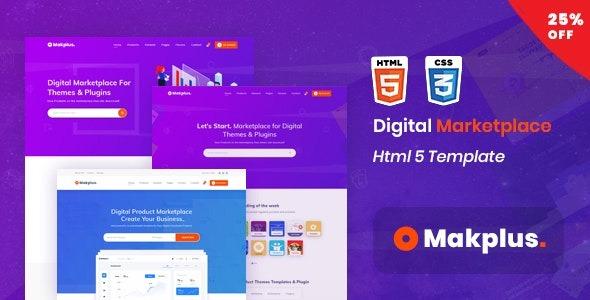 Makplus Nulled Digital Marketplace HTML5 Template Free Download