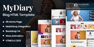 MyDiary Nulled Newspaper Magazine & Personal Blog HTML Template Free Download