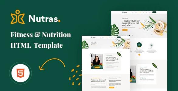 Nutras Nulled Fitness & Nutrition Bootstrap 5 Template Free Download