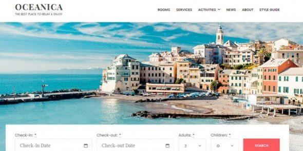 Oceanica Nulled Hotel Booking WordPress Theme Free Download