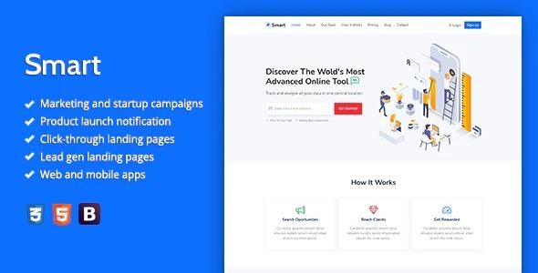 Smart Nulled Marketing HTML Landing Page Template Free Download