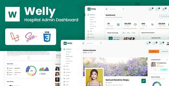 Welly Nulled Hospital Admin Dashboard Bootstrap HTML Template Free Download