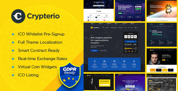 Crypterio Nulled ICO and Cryptocurrency WordPress Theme Free Download