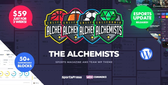Alchemists v4.4.8 – Sports, eSports & Gaming Club and News WordPress Theme