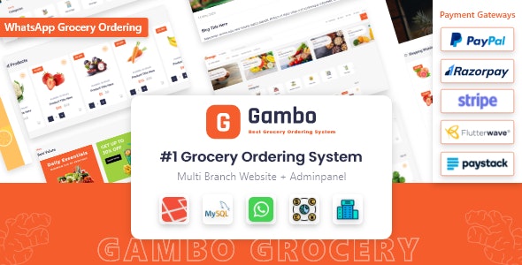 Gambo v2.0 – Online Market Sipariş Sistemi + Whatsapp Siparişi - Vara Script