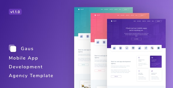 Gaus v1.1.0 – Mobile App Development Agency Template