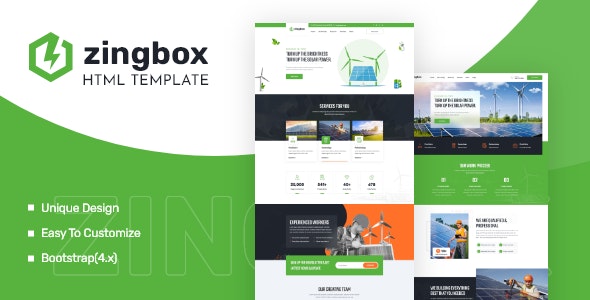 Zingbox v1.0 – Wind & Solar Energy HTML Template