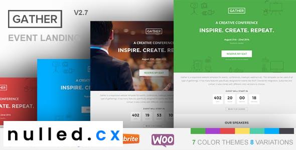 Gather Nulled Event & Conference WP Landing Page Theme Free Download