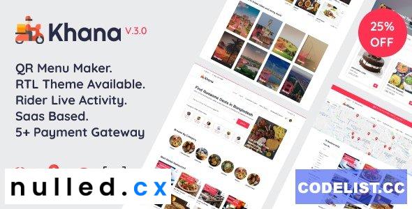 Khana v4.0 – Multi Resturant Food Ordering, Restaurant Management With Saas And QR Menu Maker – nulled script