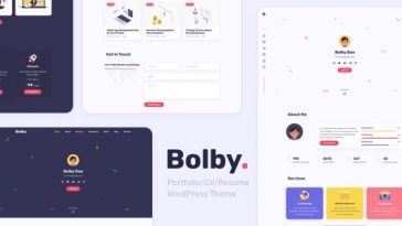 Bolby Nulled Portfolio CVResume WordPress Theme Free Download