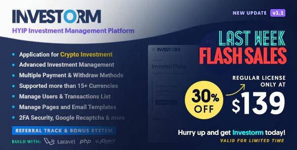 Investorm Nulled Advanced HYIP Investment Management Platform Free Download