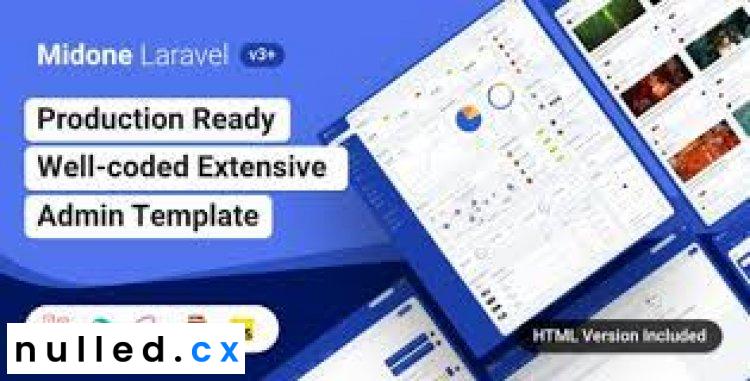 Midone Nulled Tailwind CSS 3 & Laravel 8 Admin Dashboard Template + HTML Version Free Download
