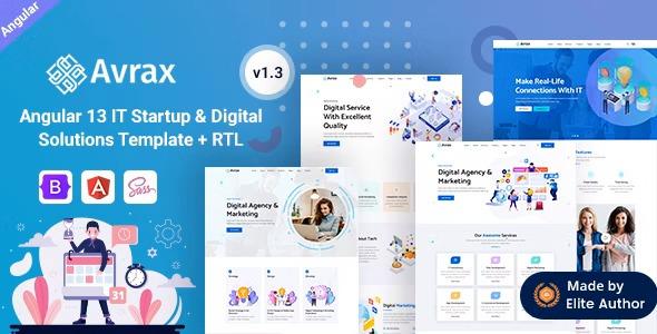 Avrax IT Startup & Digital Services Angular 13 Template Nulled