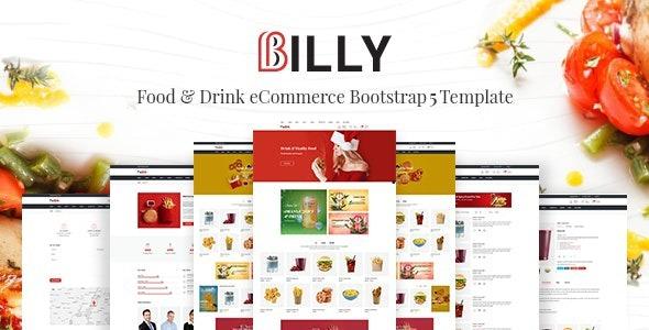 Billy Nulled Food & Drink eCommerce Bootstrap 5 Template Download