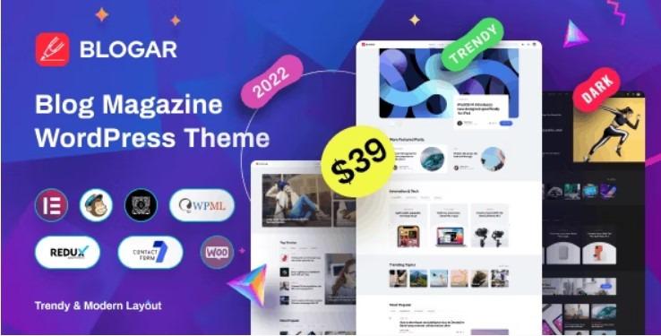 Blogar WordPress Theme Nulled Free Download