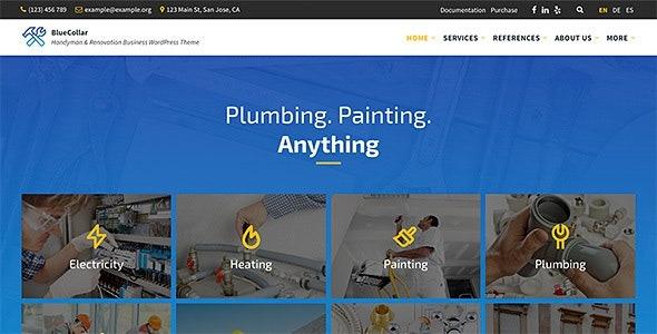 BlueCollar Theme Nulled Handyman & Renovation Business WP Theme Free Download