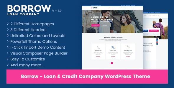 Borrow Nulled Loan Company Responsive WordPress Theme Download