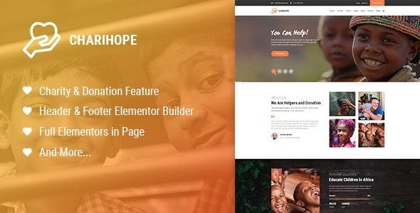 Charihope Nulled Charity and Donation WordPress Theme Free Download