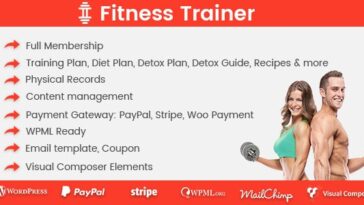 Fitness Trainer Training Membership Plugin Nulled