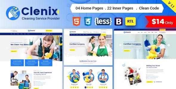Free Download Clenix - Cleaning Services WordPress Theme Nulled
