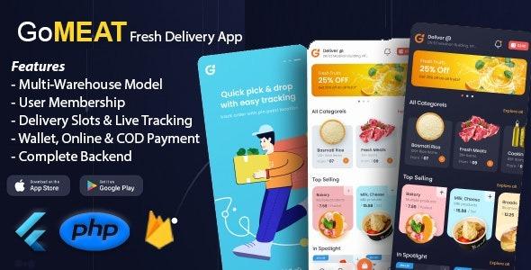 Free Download GoMeat - Chicken, Meat, Fish Delivery Flutter App with Admin Panel Nulled