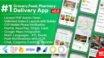 Free Download Grocery, Food, Pharmacy, Store Delivery Mobile App with Admin Panel Nulled
