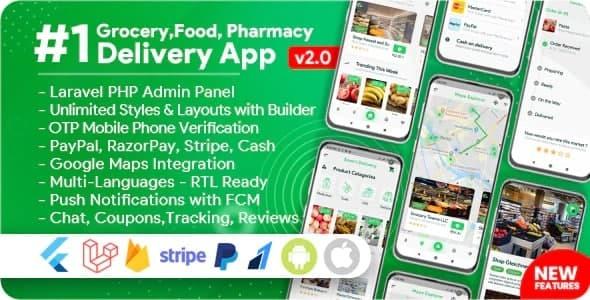 Free Download Grocery, Food, Pharmacy, Store Delivery Mobile App with Admin Panel Nulled