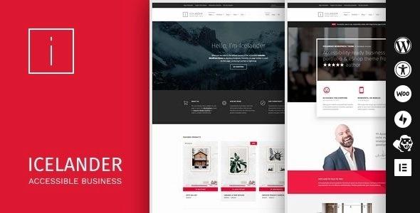 Free Download Icelander - Accessible Business Portfolio & WooCommerce WordPress Theme Nulled