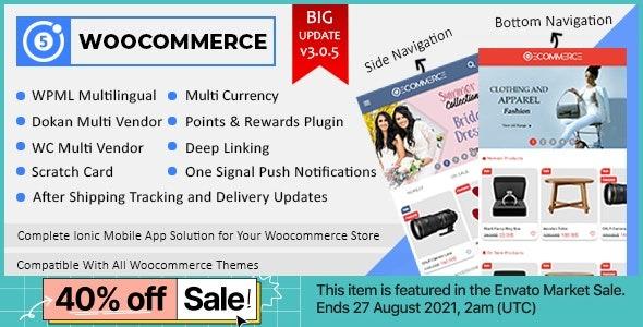 Free Download Ionic Woocommerce - Ionic 5 Full Mobile App for iOS & Android with App Setting Wordpress Plugin Nulled