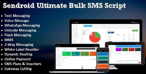 Free Download Sendroid - Ultimate Bulk SMS, WhatsApp and Voice Messaging Script with White-Label Reseller System Nulled