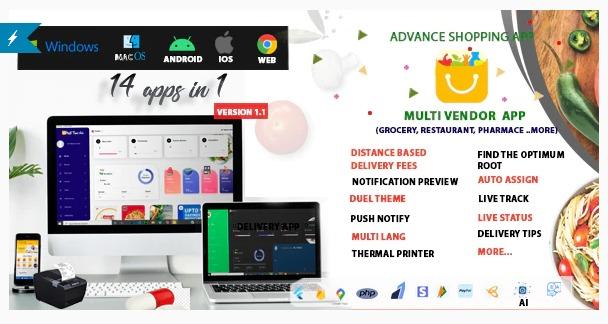 Multi-Vendor Nulled Food, Grocery, Pharmacy & Courier Delivery App Free Download
