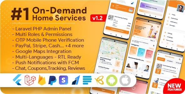 On-Demand Nulled Home Services, Business Listing, Handyman Booking with Admin Panel Free Download