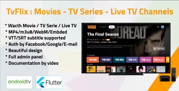 TvFlix Nulled Movies – TV Series – Live TV Channels for Android TV Free Download
