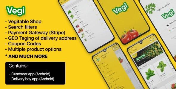 Vegi Nulled – The Ultimate Grocery – Food – Milk Ordering app with Delivery boy & Admin Android Laravel Free Download