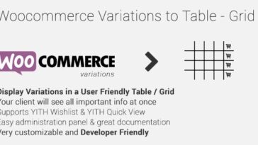 Woocommerce Variations to Table – Grid Nulled Free Download