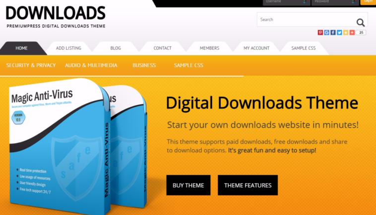 free download PremiumPress Downloads Theme nulled